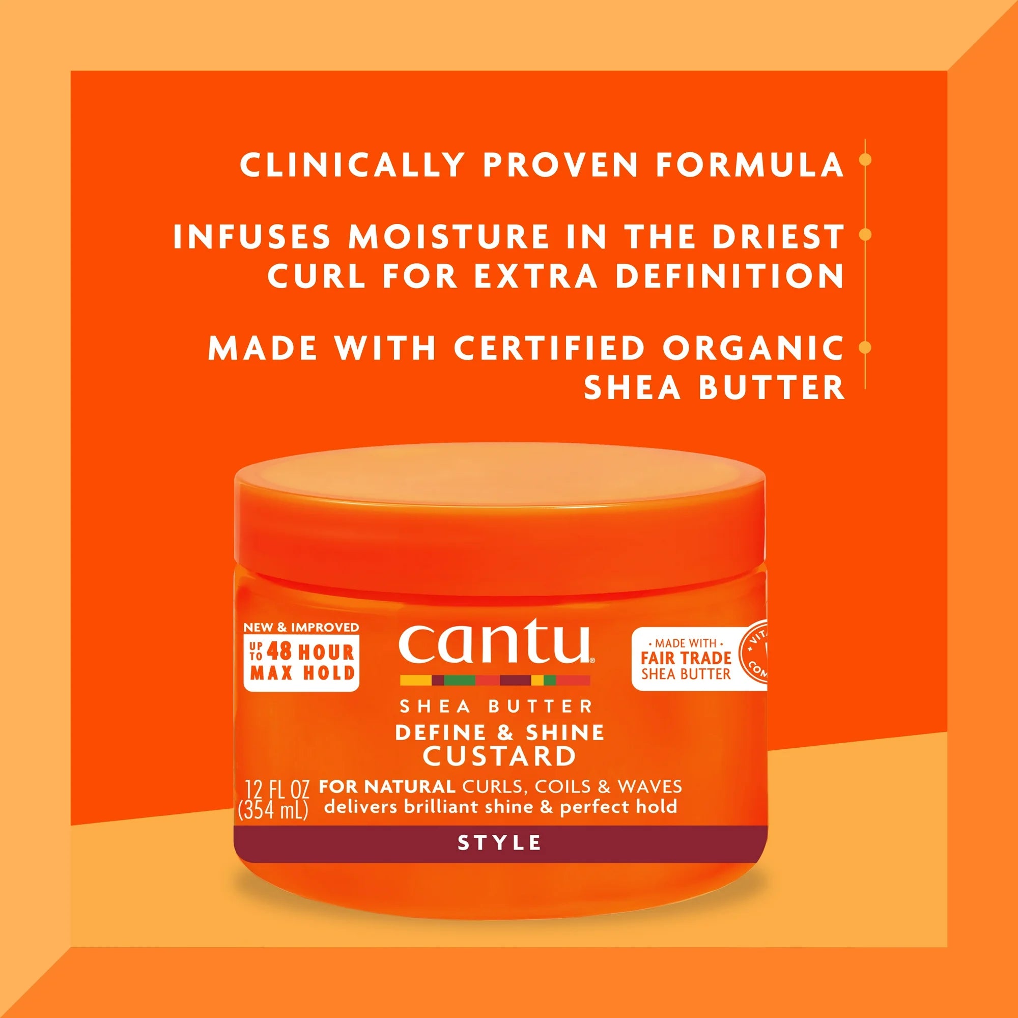 Cantu Shea Butter for Natural Hair Define & Shine Custard 12 Ounce (354ml)