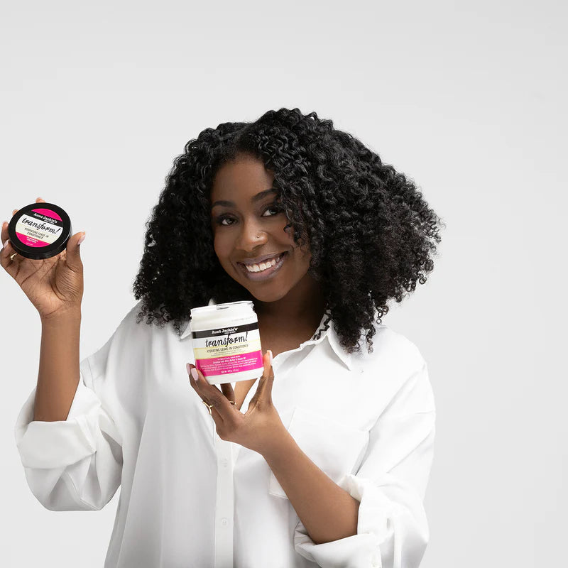 Aunt Jackie's Curls and Coils Transform Hydrating Leave-In Creme Conditioner for All Hair Types and Textures, 15 oz x-pression