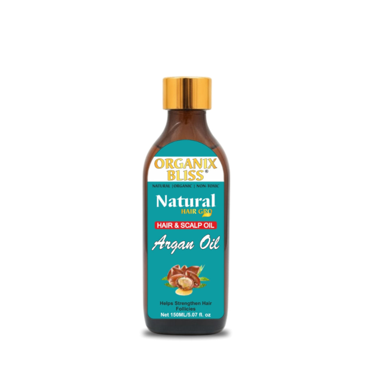 Organix Bliss Argan Hair & Scalp Oil (150ml/5.07 fl oz) – Natural Organic Hair Growth Oil to Strengthen Hair Follicles, Smooth Frizz & Add Shine – Non-Toxic Nourishing Treatment