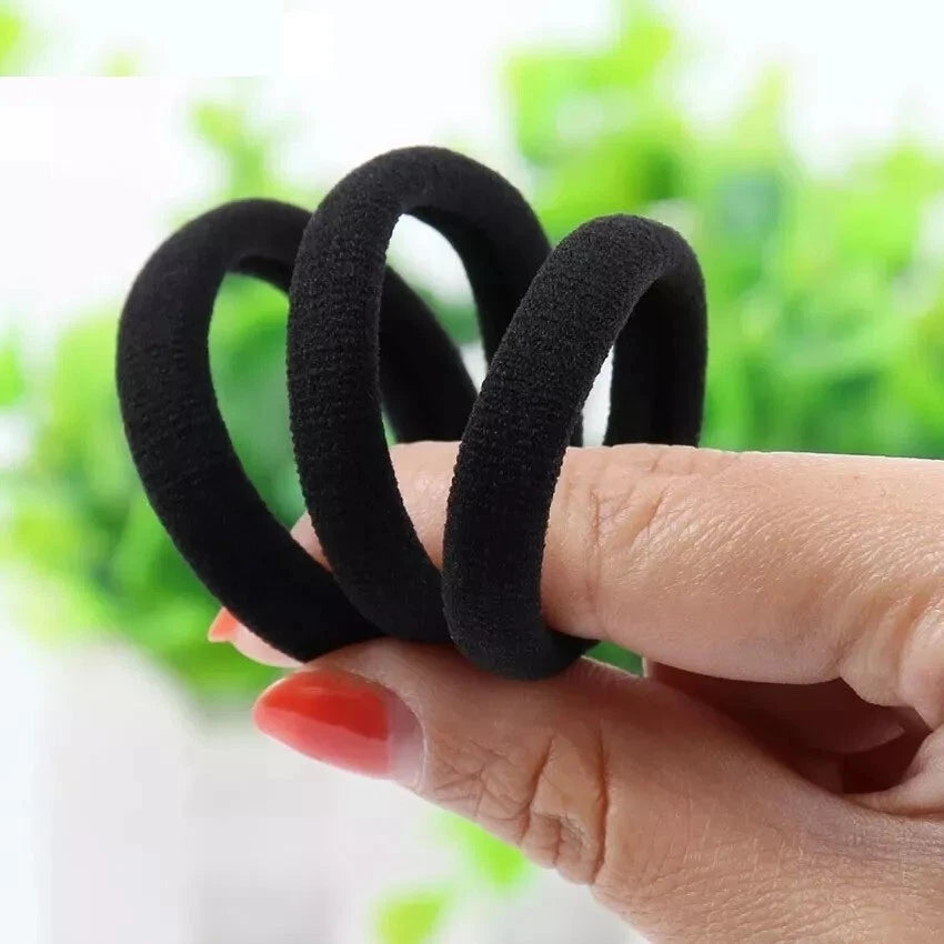 12-48pcs Large Cotton Stretch Ties Band Ponytail Headband for Thick & Curly Hair x-pression