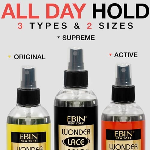 EBIN NEW YORK Wonder Lace Bond Lace Melt Spray - Extreme Firm Hold (Supreme), Long Lasting Formula with Protecting Edges, Perfect for wigs