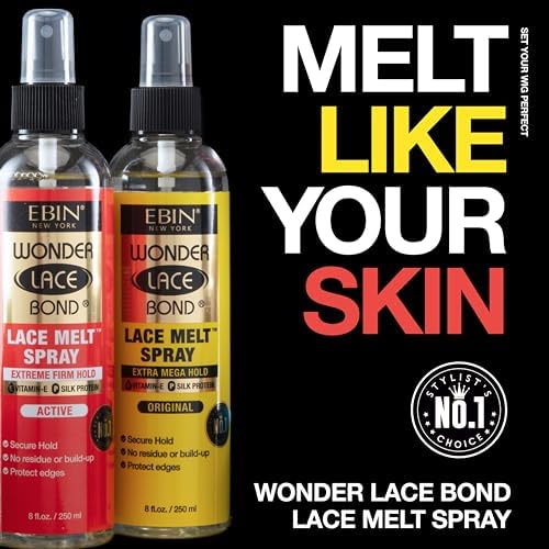 EBIN NEW YORK Wonder Lace Bond Lace Melt Spray - Extreme Firm Hold (Supreme), Long Lasting Formula with Protecting Edges, Perfect for wigs