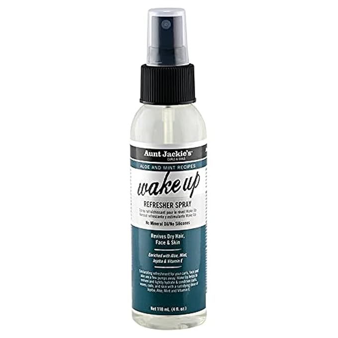 Aunt Jackie's Aloe & Mint Recipes Wake Up Refresher Spray for Dry Hair, Face and Skin, Revives Hair With Hydration, Shine & Conditioning Nutrients, 4 Oz x-pression