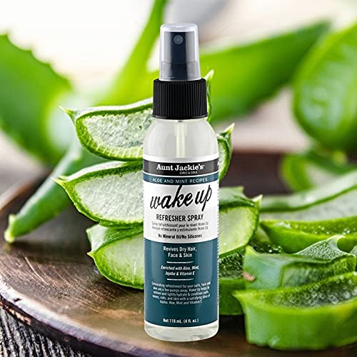 Aunt Jackie's Aloe & Mint Recipes Wake Up Refresher Spray for Dry Hair, Face and Skin, Revives Hair With Hydration, Shine & Conditioning Nutrients, 4 Oz x-pression