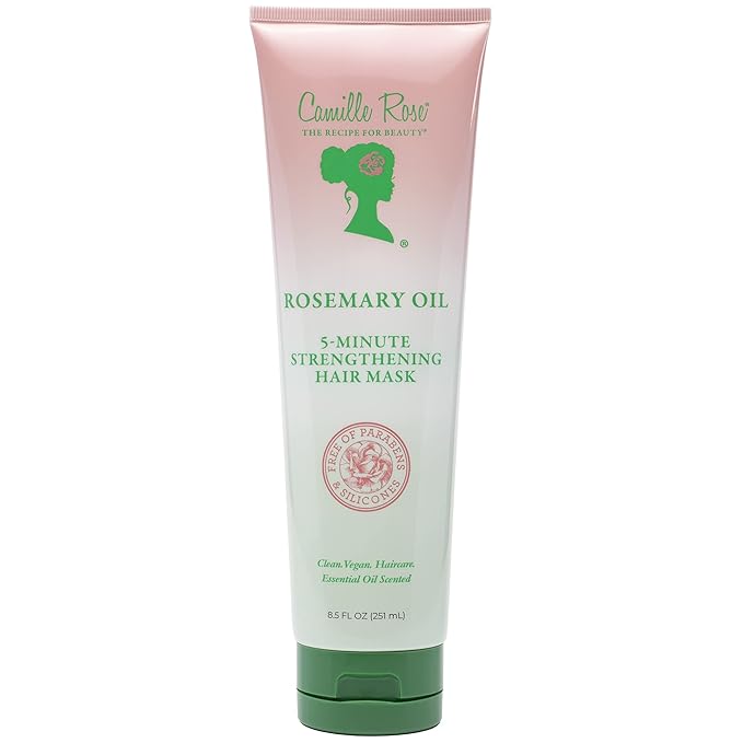 Camille Rose Rosemary Oil 5-Minute Deep Strengthening Hair Mask and Conditioner, with Natural Castor, Peppermint, and Rosemary Oils for Hair Growth & All Hair Types, 8.5 fl oz x-pression