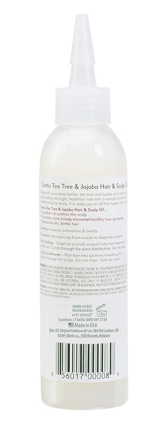 Cantu Tea Tree & Jojoba Hair & Scalp Oil with Shea Butter, 6 fl oz