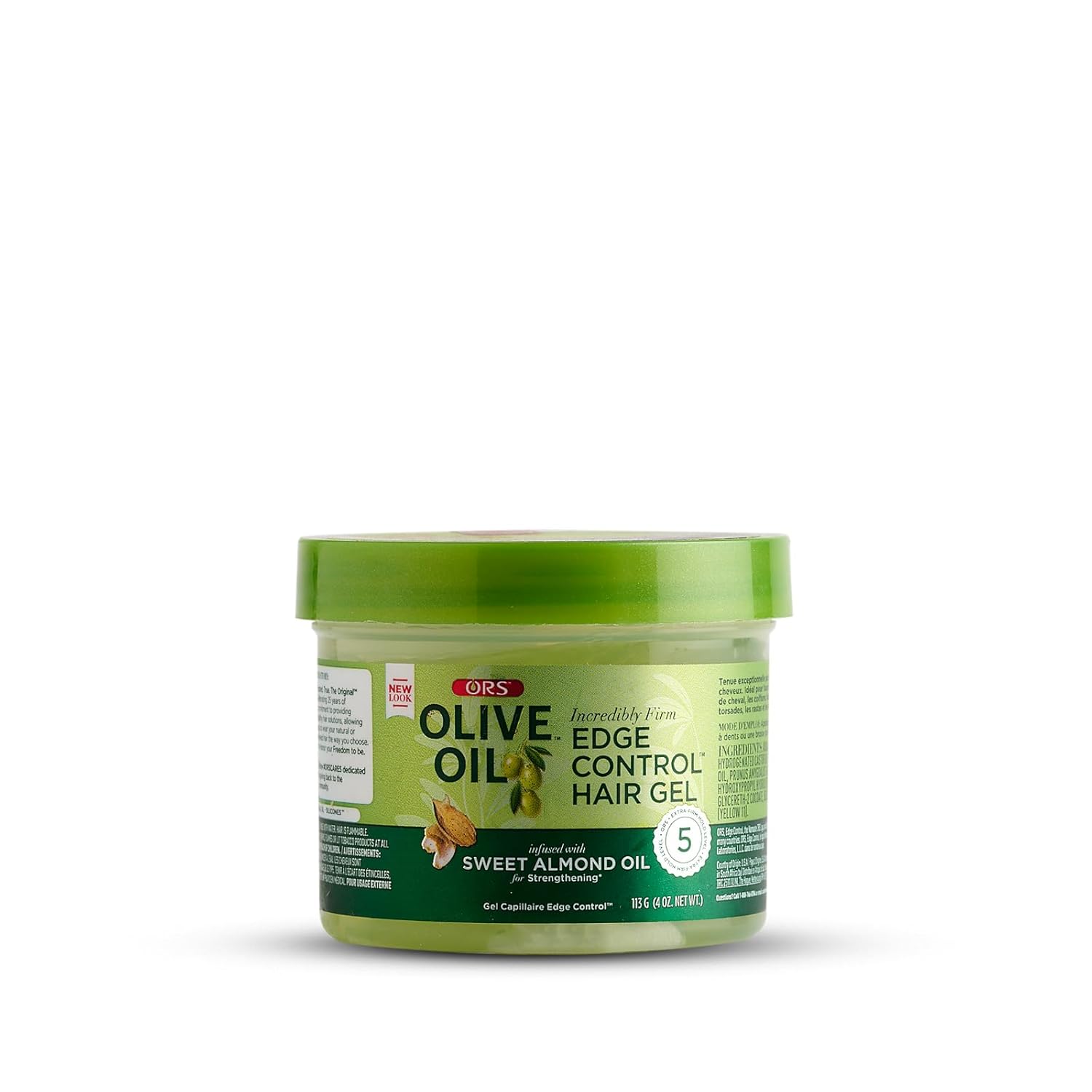 ORS Olive Oil Edge Control Hair Gel Infused with Sweet Almond Oil for Strengthening (4.0 oz)