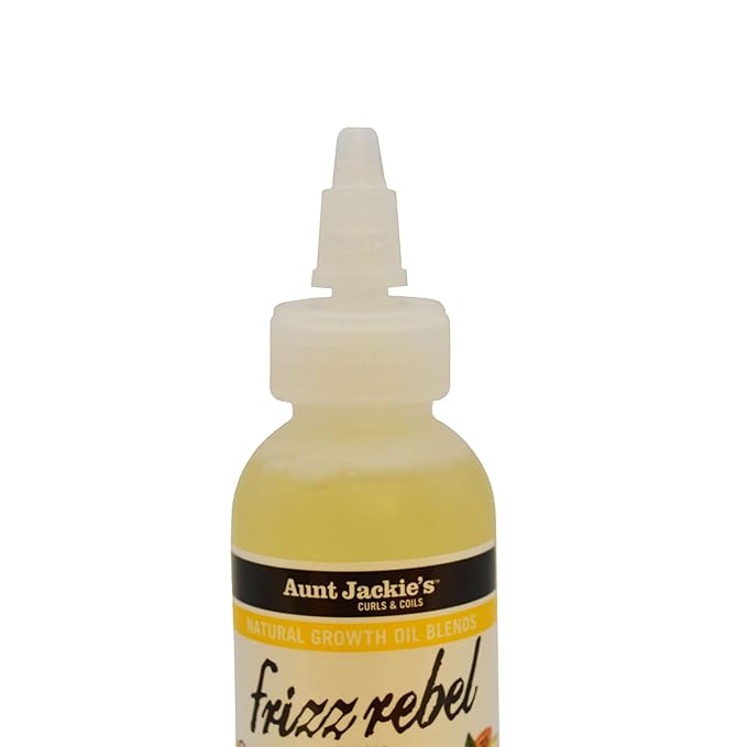 Aunt Jackie's Natural Growth Oil Blends Frizz Rebel - Coconut and Sweet Almond, Smooths and Shines Dry, Rebellious Tresses, Anti-Poof Formula, 4 oz x-pression