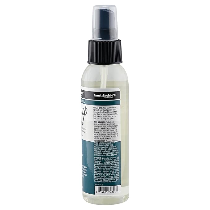Aunt Jackie's Aloe & Mint Recipes Wake Up Refresher Spray for Dry Hair, Face and Skin, Revives Hair With Hydration, Shine & Conditioning Nutrients, 4 Oz x-pression