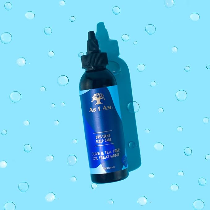 As Am Dry and Itchy Scalp Care Oil Treatment - 4 ounce - Enriched with Salicylic Acid, Olive Oil, and Tea Tree Oil - Fights Dandruff, Seborrheic Dermatitis, and Psoriasis, Blue x-pression
