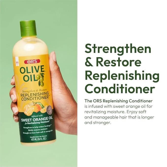 ORS Olive Oil Classics Replenishing Conditioner with Sweet Orange Oil for Revitalizing Moisture, (16.0 oz)