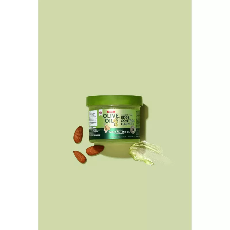 ORS Olive Oil Edge Control Hair Gel Infused with Sweet Almond Oil for Strengthening (4.0 oz)