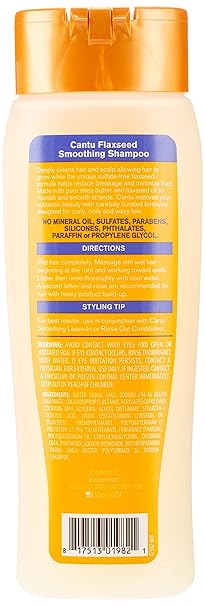 Cantu Flaxseed Sulfate-Free Exfoloating Shampoo with Flaxseed Oil & Shea Butter, 13.5 fl oz