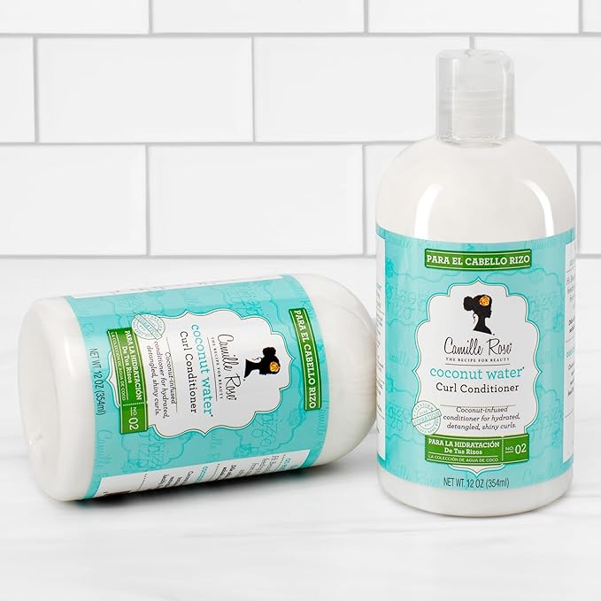 Camille Rose Coconut Water Curl Cleanse, Sulfate Free Hydrating Shampoo, with Coconut, Castor, and Rosemary Oils, for Soft Bouncy Curls, 12 oz x-pression