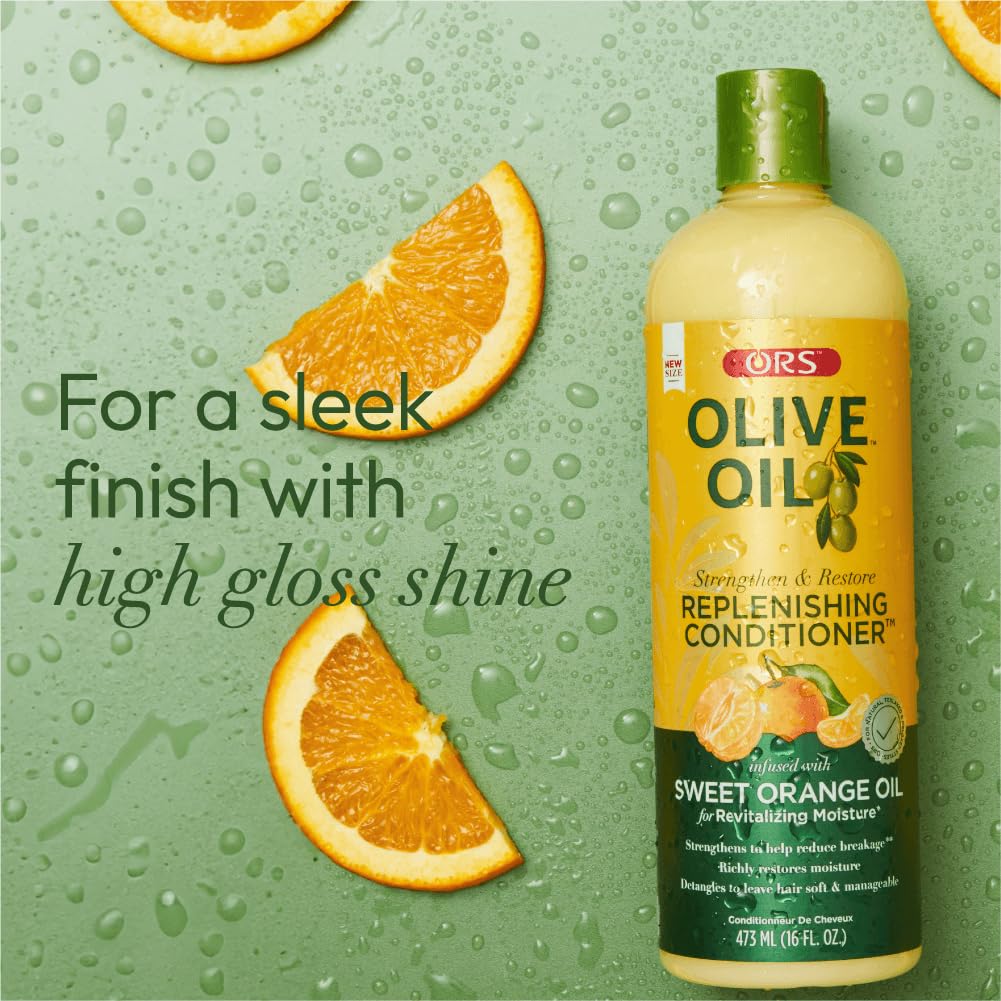 ORS Olive Oil Classics Replenishing Conditioner with Sweet Orange Oil for Revitalizing Moisture, (16.0 oz)