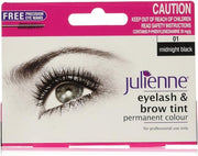 Julienne Eyelash and Eyebrow Permanent Midnight Black 01 Colour Tint 15ml