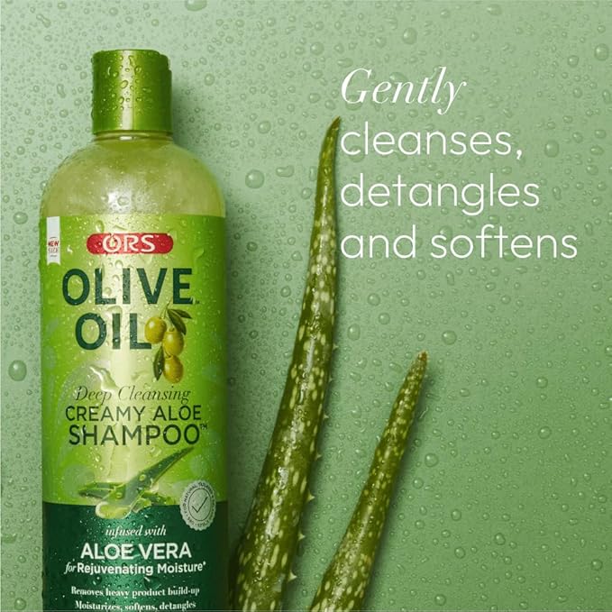 ORS Olive Oil Deep Cleansing Creamy Aloe Shampoo Infused with Aloe Vera for Rejuvenating Moisture (16.0 oz)