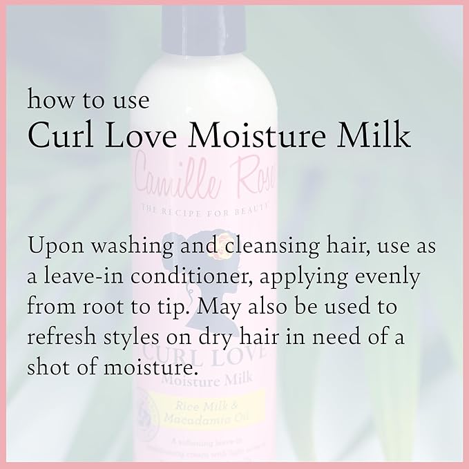 Camille Rose Curl Love Moisture Milk Leave-In Conditioner, with Rice Milk and Macadamia Oil to Soften, Smooth and Detangle Curly Hair, 8 oz x-pression