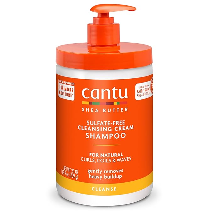 CANTU Shea Butter for Natural Hair Sulfate- Cleansing Cream Shampoo, 25 Ounce(709 ml)