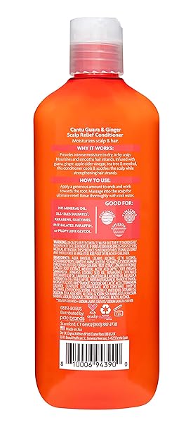 Cantu Guava Scalp Relief Conditioner, for Natural Curls, Coils & Waves, 13.5 fl oz (400 ml)