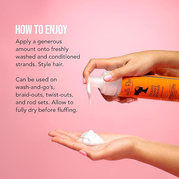 Camille Rose Spiked Honey Mousse, 4-in-1 Hair Styler with Nettle Root, to Nourish and Hydrate Strands, Define Curls, and Add shine, for All Hair Types, 8 fl oz x-pression