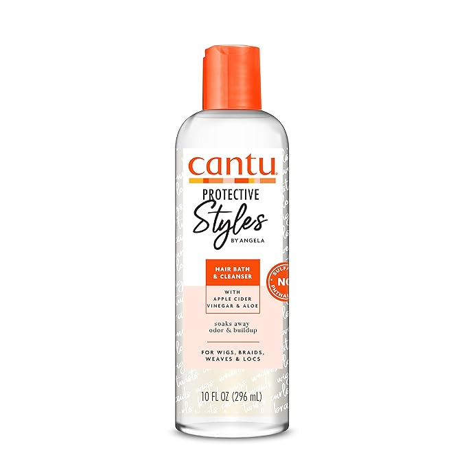 CANTU Protective Styles by Angela Hair Bath & Cleanser with Apple Cider Vinegar & Aloe, 10 Ounce, 296 ml