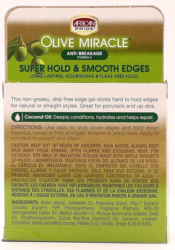 African Pride Olive Miracle Silky Smooth Edges, 2.25 Ounce, 64g