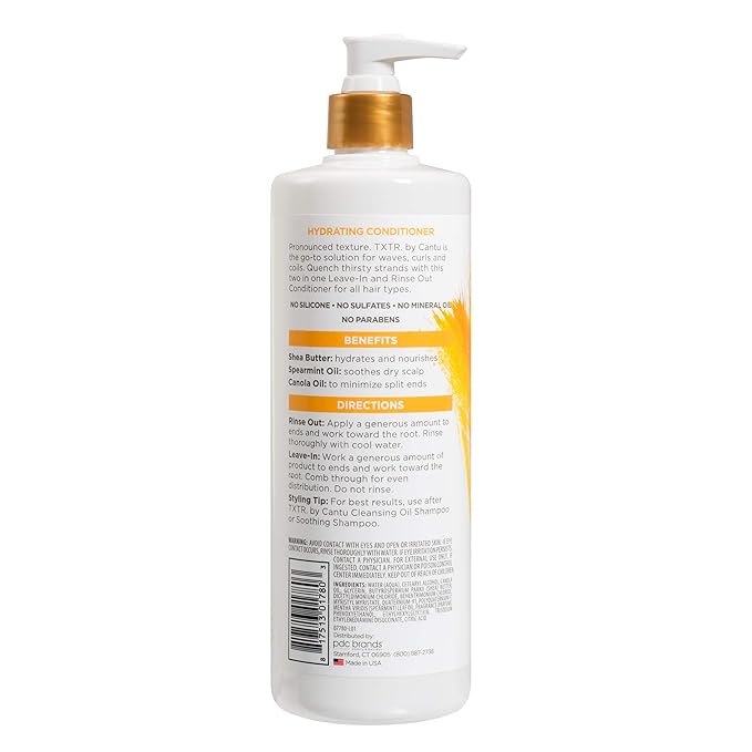 Cantu Txtr By Leave-in + Rinse Out Hydrating Conditioner - 16 Fl Oz (473 ml)