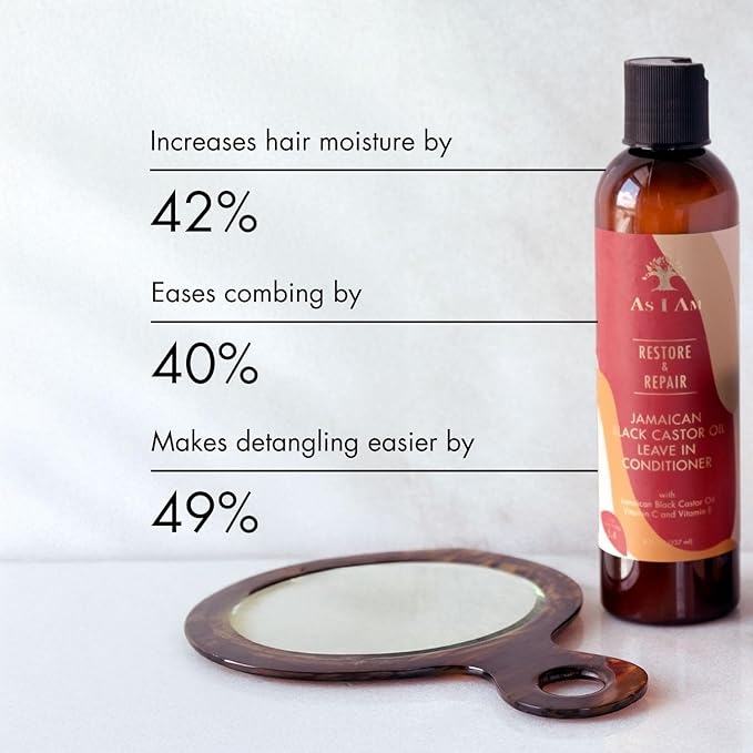 AS I AM Restore And Repair Jamaican Black Castor Oil Leave in Conditioner, 8 fl oz x-pression