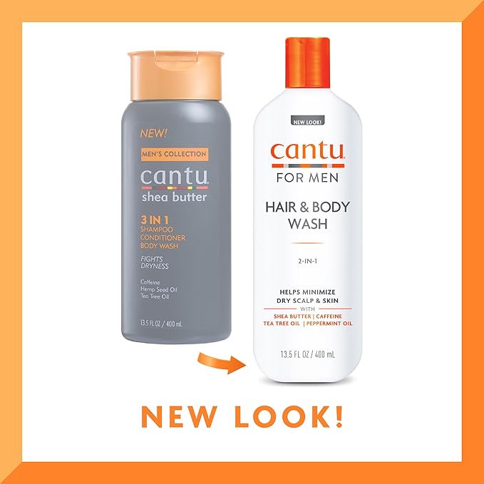 CANTU Men's 2-In-1 Shampoo and Bodywash, 400 ml