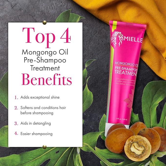 MIELLE Organics Mongongo Oil Pre-Shampoo Treatment, 5 Ounces