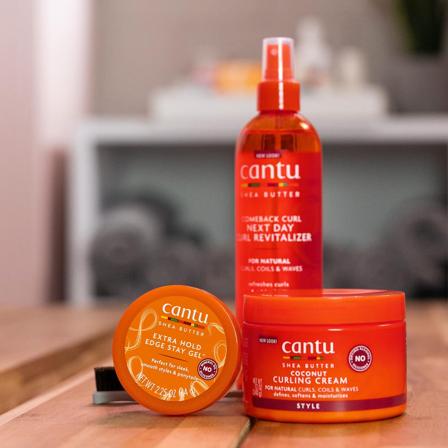 CANTU Shea Butter for Natural Hair Extra Hold Edge Stay Gel, 65 ml