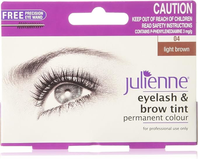 Julienne Eyelash and Eyebrow Permanent Light Brown 04 Colour Tint 15ml