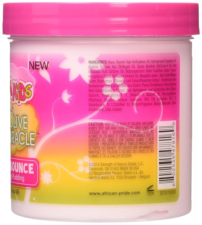 AFRICAN PRIDE Dream Kids Olive Miracle Quick Bounce Detangling Pudding, 15 Oz