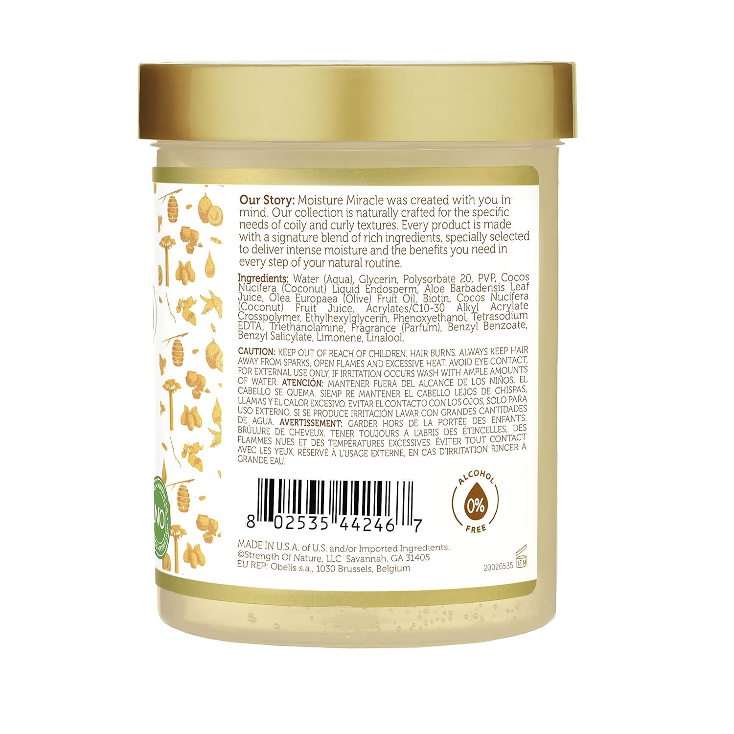 African Pride Moisture Miracle Hydrate & Hold Curl Defining Hair Gel, For Natural Coils & Curls, Hydrates & Controls Frizz, 18 oz x-pression