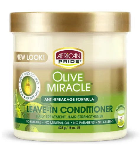 African Pride Olive Miracle Anti Breakage Formula Leave In Conditioner, 15 oz