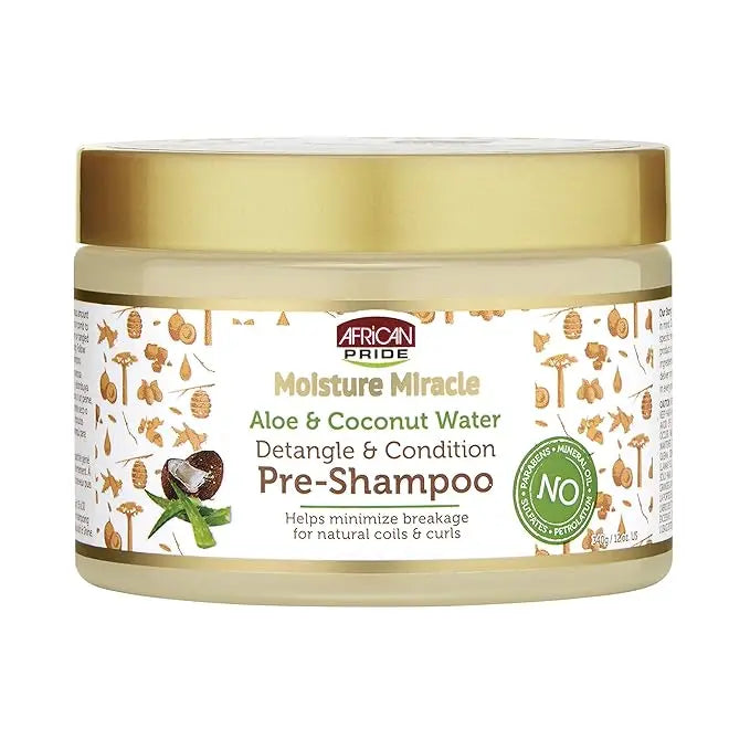 African Pride Moisture Miracle Aloe, Coconut Water Detangle and Condition Pre-Shampoo (12 Oz) My Store