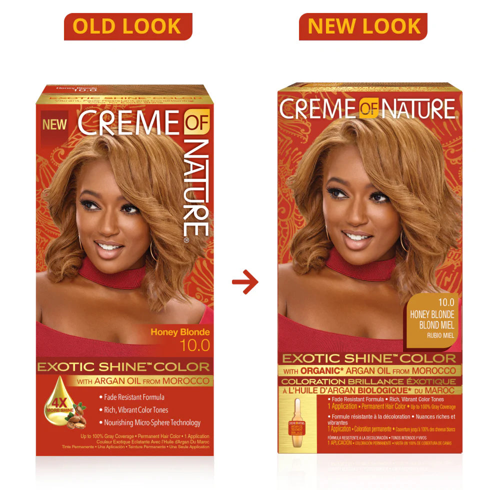 Crème of Nature Exotic Shine Hair Color With Argan Oil from Morocco, 10.0 H, 1 Application x-pression