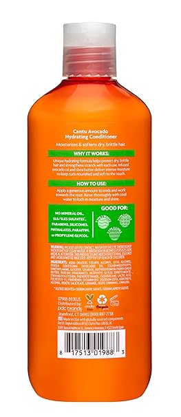 Cantu Avocado Sulfate Free Cream Conditioner with Avocado Oil & Shea Butter, 13.5 Fl Oz