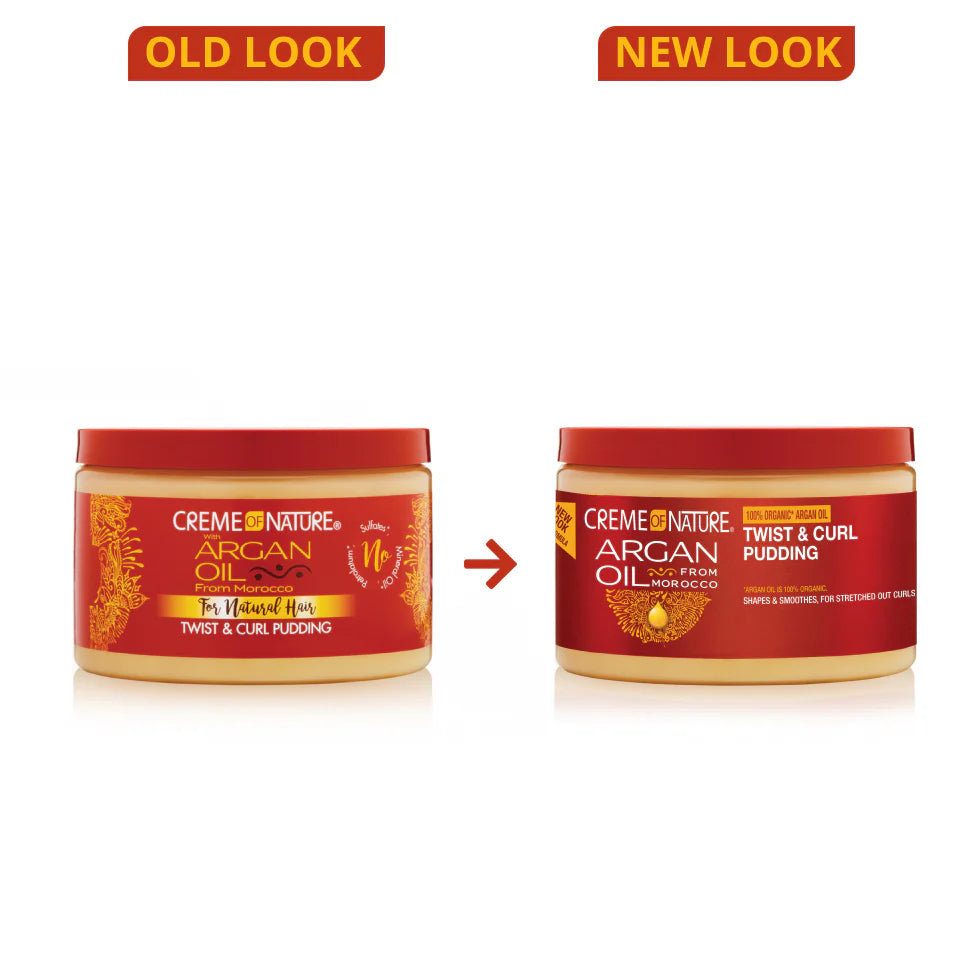 Creme of Nature Argan Oil Twist & Curl Pudding for Stretched Out Curls, 11.5 Fl Oz x-pression