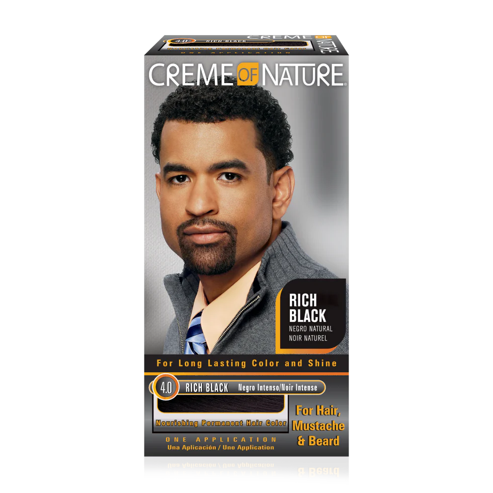 Crème of Nature Nourishing Permanent Gel Hair Color 4.0 Rich Black, 1 Application