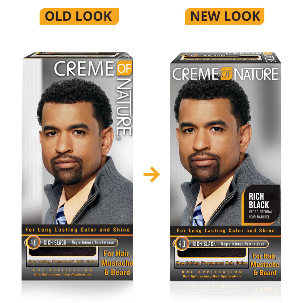 Crème of Nature Nourishing Permanent Gel Hair Color 4.0 Rich Black, 1 Application x-pression