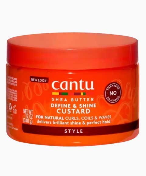 Cantu Shea Butter for Natural Hair Define & Shine Custard 12 Ounce (354ml)