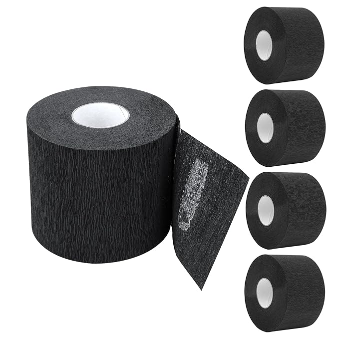 Disposable Neck Strips 5 Rolls, Ooloveminso Barber Stretchy Paper Neck Band Hairdressing Accessory for Salon Haircut Styling 500 Strips (Black) x-pression