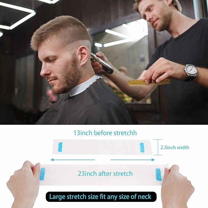 Disposable Neck Strips 5 Rolls, Ooloveminso Barber Stretchy Paper Neck Band Hairdressing Accessory for Salon Haircut Styling 500 Strips (Black) x-pression