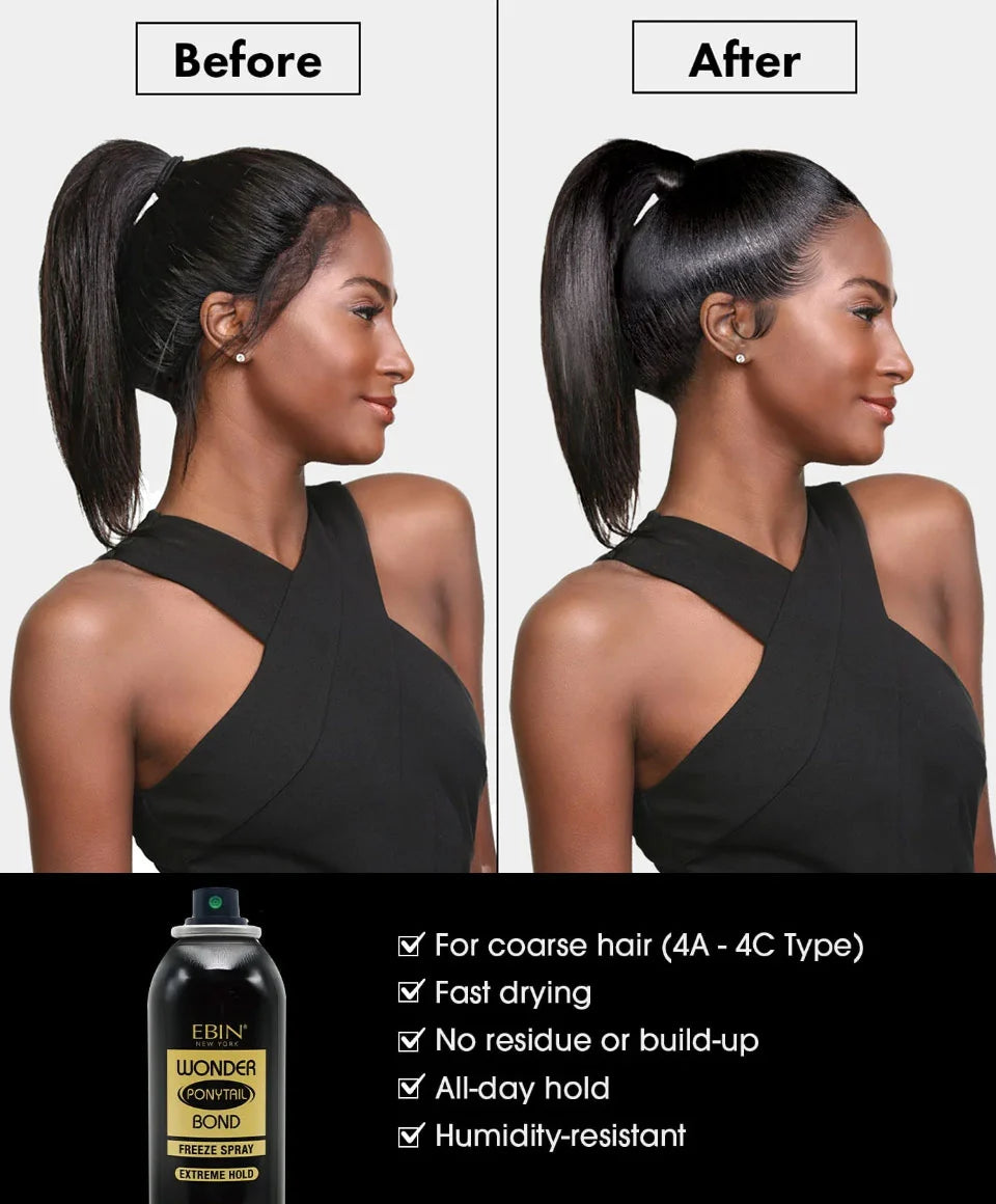 EBIN NEW YORK Wonder Ponytail Bond Freeze Spray Extreme Firm Hold - Coarse Hair 8oz/ 245ml