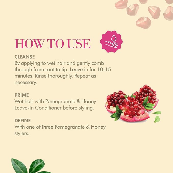 Mielle Organics Pomegranate & Honey Detangling Conditioner, Hydrating & Moisturizer For Dry, Damaged, & Frizzy Hair, Treatment For Thick Curly Wavy Hair Type 4 Hair, 12-Fluid Ounces x-pression