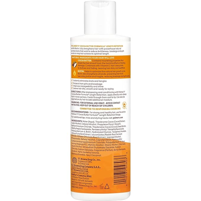 Palmer's Cocoa Butter & Biotin Leave-In Coconut Conditioner For All Hair Types For Hair Length Retention, Streghthening & Enhanced Shine - 250Ml