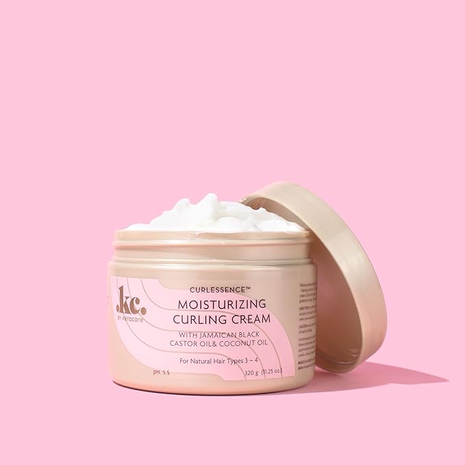 KeraCare CurlEssence Moisturizing Coconut Curling Cream - With Jamaican Black Castor Oil & Coconut Oil - For Curly Hair - SIlicone and Paraben Free - 12 oz