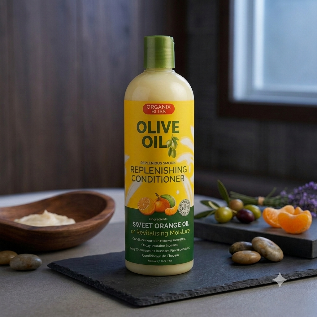 Organix Bliss Olive Oil Replenishing Conditioner | Deep Penetrating Moisture & Strength Treatment Infused with Sweet Orange Oil for Natural, Relaxed & Dry Hair – 295.7ml / 10 Fl. Oz